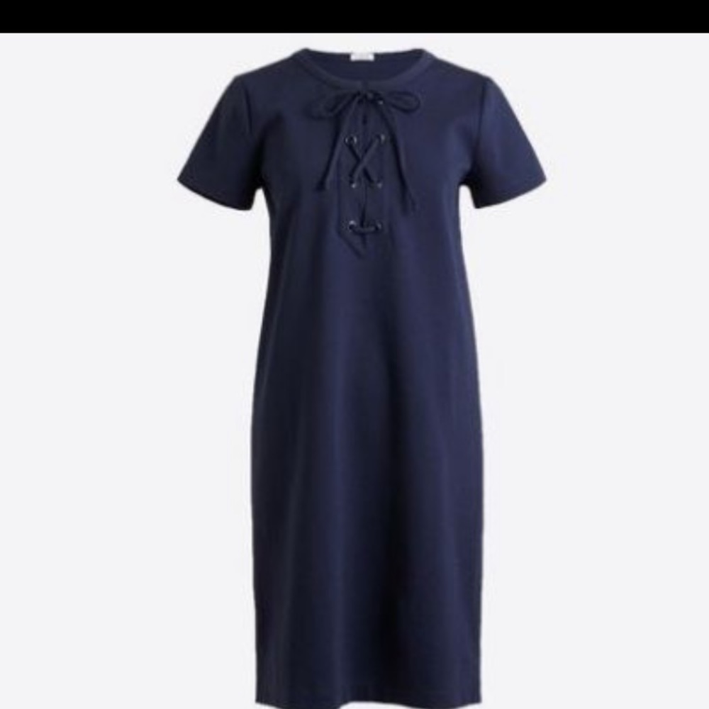 Jcrew Lace-up Tee Shirt Dress Xs